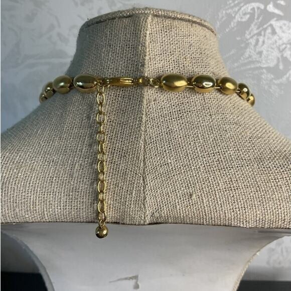 Gold & Silver Bead Necklace With Adjustable Closure - Picture 4 of 4